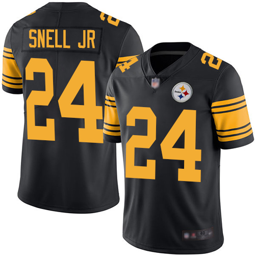 Men Pittsburgh Steelers Football #24 Limited Black Benny Snell Jr. Rush Vapor Untouchable Nike NFL Jersey